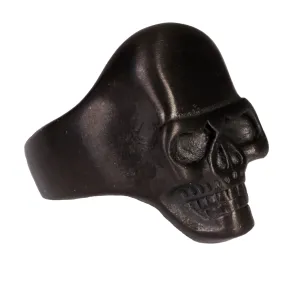 Smooth Matt Black Skull Ring