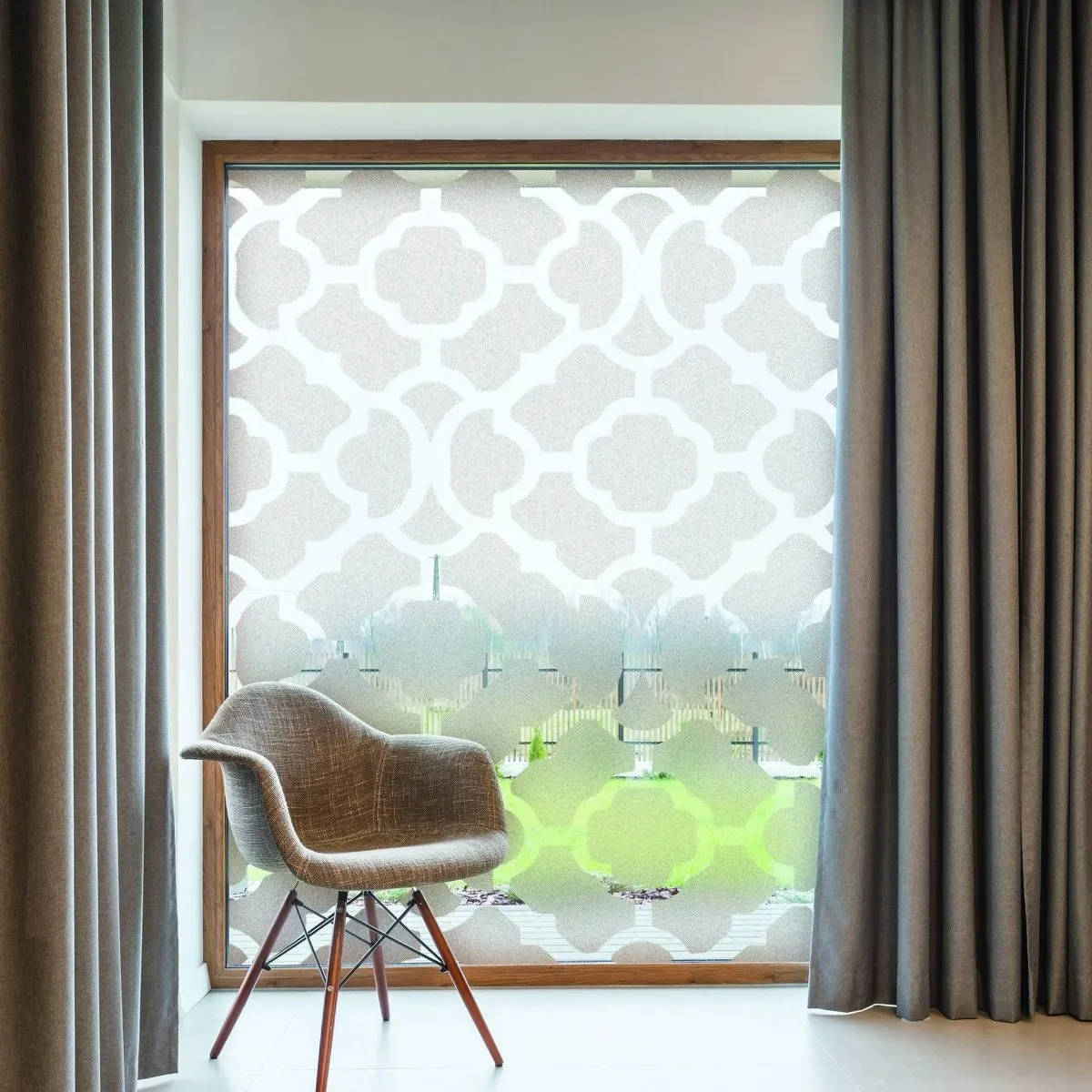 Stylish Privacy Glass Window Film - Decorative Static Cling Window Covering Film