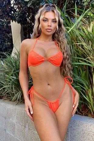 Suns Out Buns Out Orange 2 Piece Bikini Set