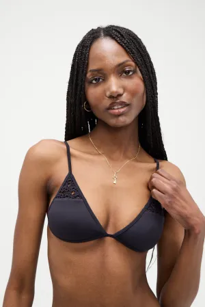 Tanner Triangle Bikini Top - Black