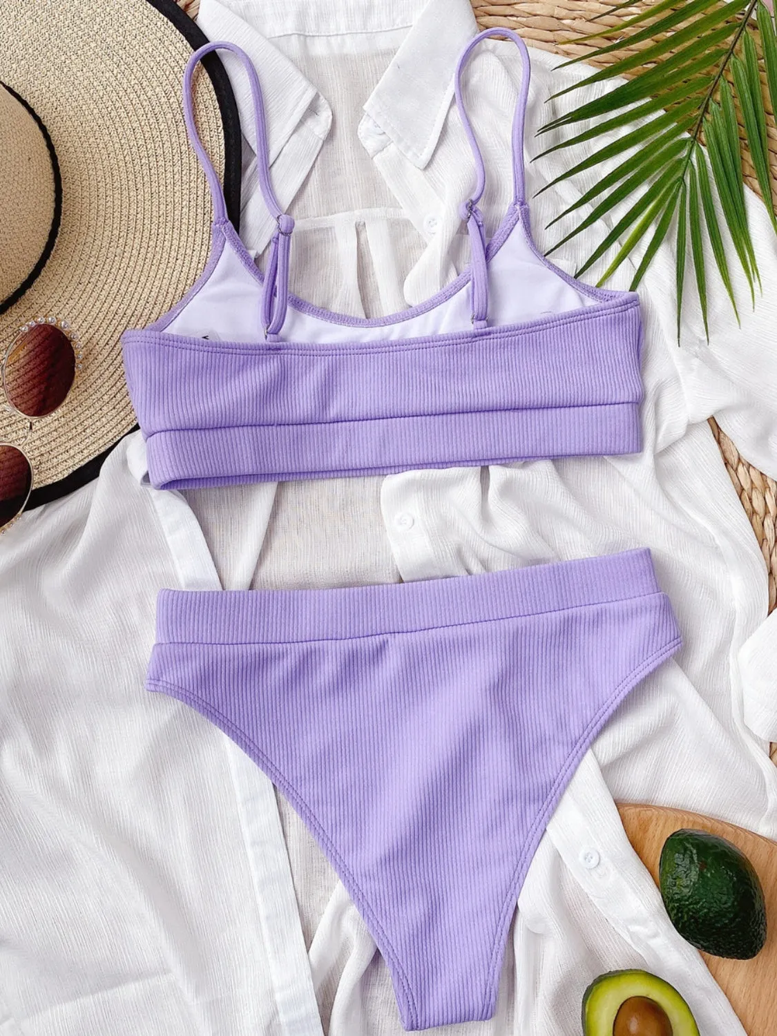 TEEK - Scoop Neck Spaghetti Strap Two-Piece Swim Set