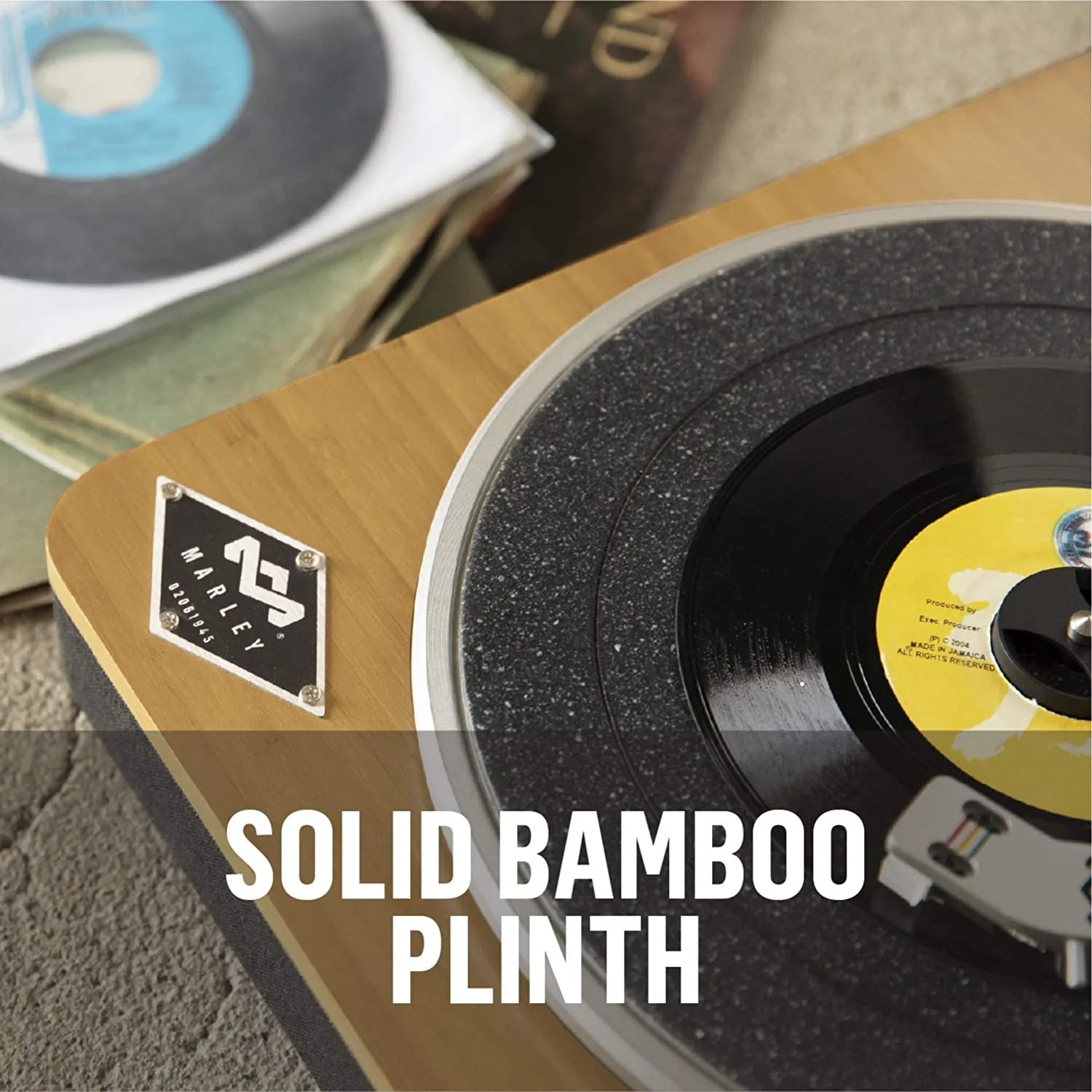 Wireless Turntable - Sustainable Materials, Vinyl Record Player with Wireless Bluetooth Connectivity, 2 Speed Belt, Built-in Pre-Amp