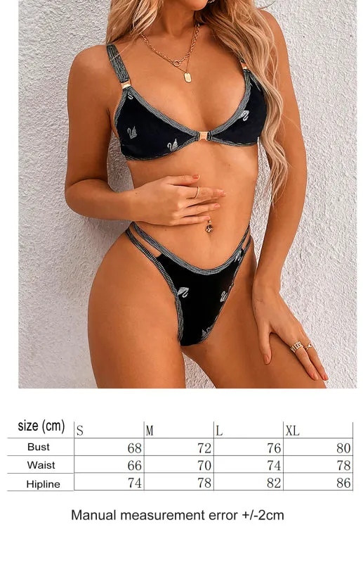 Women's Bikini Swan Contrast Swimsuit