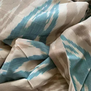 Woven Ikat blue, white and beige  $45 per mt