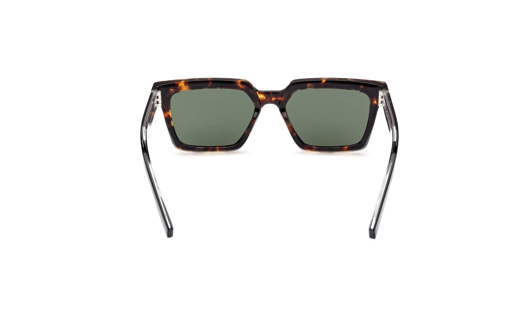 ZEGNA Acetate Squared Shiny Sunglasses (Dark Havana)